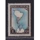 ARGENTINA 1942 GJ 876A ESTAMPILLA VARIEDAD MARCO NEGRO NUEVA CON GOMA U$ 50